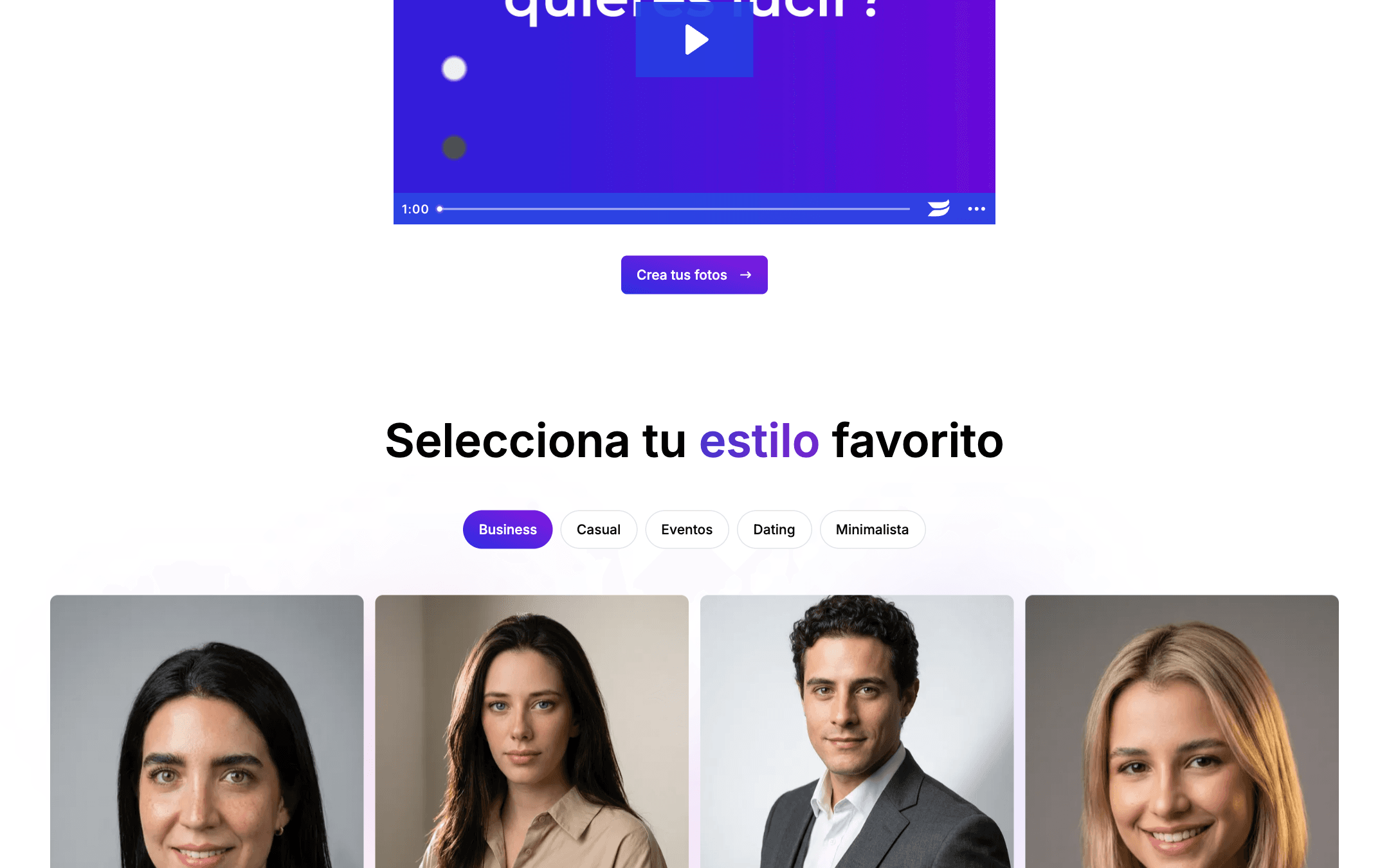 Ejemplos de retratos generados con IA